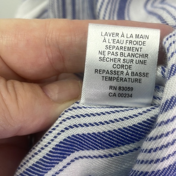 Supply & Demand Size Medium Blue & White Off the Shoulder Swing Top with Strap - Picture 6 of 10